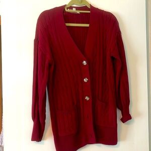 Long burgundy cardigan by Loft